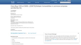Cisco Bug: CSCvm10855 - [CDETS] Multiple Vulnerabilities in ...