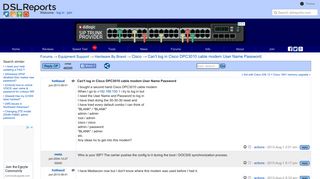 Can't log in Cisco DPC3010 cable modem User Name Password - Cisco ...