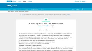 Cannot log into Cisco DPC3825 Modem | Shaw Support - Shaw ...