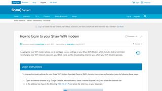 How to log in to your Shaw WiFi modem | Shaw Support