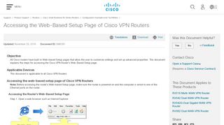 Accessing the Web-Based Setup Page of Cisco VPN Routers