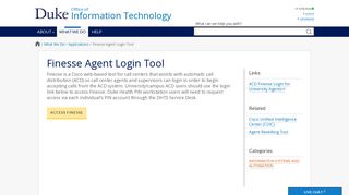 Finesse Agent Login Tool | Duke University OIT