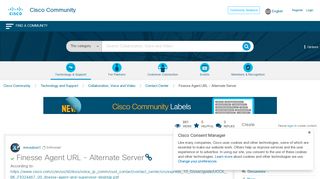 Solved: Finesse Agent URL - Alternate Server - Cisco Community