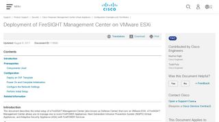Deployment of FireSIGHT Management Center on VMware ESXi - Cisco