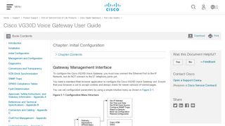 Cisco VG30D Voice Gateway User Guide - Initial Configuration [Cisco ...