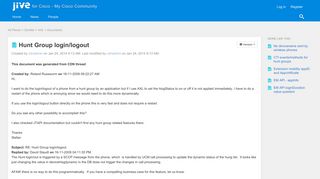 Hunt Group login/logout | Cisco Communities