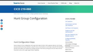 Hunt Group Configuration Step-by-Step | CICD 210-060