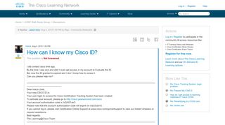 How can I know my Cisco ID? - 86756 - The Cisco Learning Network