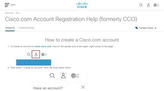 Cisco.com Account Registration Help (formerly CCO) - Cisco