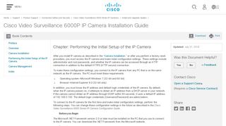 Cisco Video Surveillance 6000P IP Camera Installation Guide ...