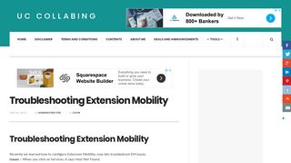 Troubleshooting Extension Mobility - UC Collabing