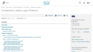Troubleshoot Jabber Login Problems - Cisco