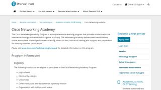 Cisco Networking Academy Program :: Pearson VUE
