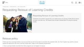 Requesting Reissue of Learning Credits - Cisco