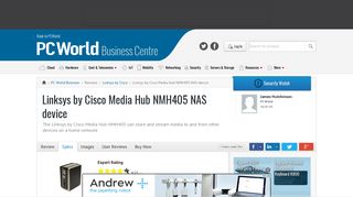 Linksys by Cisco Media Hub NMH405 NAS device Specifications - PC ...