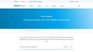 Getting started with the Meraki Dashboard - Shaw Business