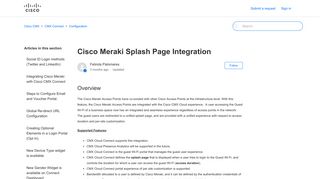 Cisco Meraki Splash Page Integration - Cisco CMX Cloud