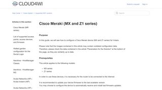 Cisco Meraki (MX and Z1 series) – Help Center