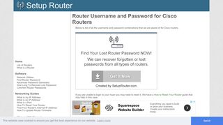 Router Username and Password for Cisco Routers - SetupRouter
