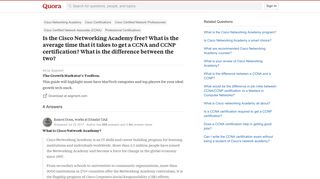 Is the Cisco Networking Academy free? What is the average time ...