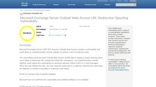 Microsoft Exchange Server Outlook Web Access URL ... - Cisco