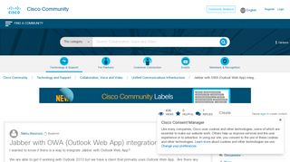 Jabber with OWA (Outlook Web App) integ... - Cisco Community