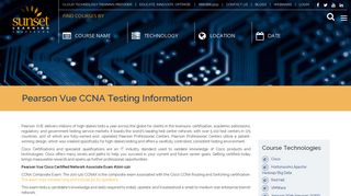 Pearson Vue CCNA Testing Information | Sunset Learning Institute