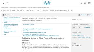 Setting Up Access to Cisco Personal Communications Assistant