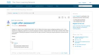 Login after password? - 66451 - The Cisco Learning Network