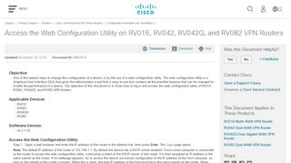 Access the Web Configuration Utility on RV016, RV042, RV042G, and ...