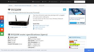 Cisco RV220W Default Password & Login, Manuals and Reset ...