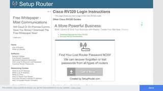 How to Login to the Cisco RV320 - SetupRouter