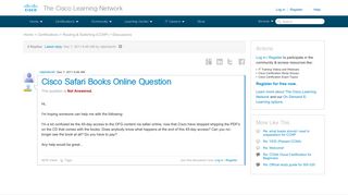 Cisco Safari Books Online Question - 37524 - The Cisco Learning ...