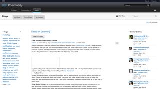 Free trial to Safari Books Online - Keep on Learning Blog - IBM