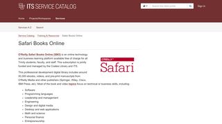Service - Safari Books Online - TeamDynamix