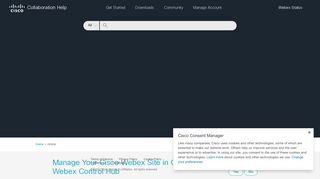 Manage Your Cisco Webex Site in Cisco Webex Control Hub