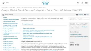 Controlling Switch Access with Passwords and Privilege Levels - Cisco