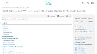 Telnet, Console and AUX Port Passwords on Cisco Routers ...