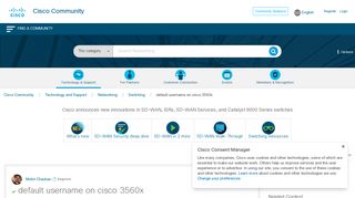 Solved: default username on cisco 3560x - Cisco Community