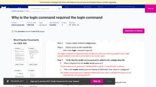 Why is the login command required The login ... - Course Hero