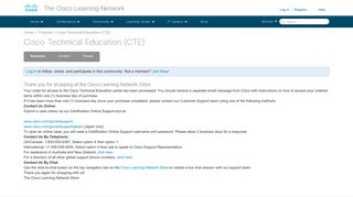 Cisco Technical Education (CTE) - The Cisco Learning Network