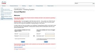 Cisco - Login - Cisco Certifications Tracking System