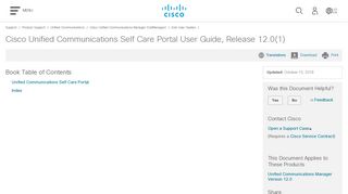 Cisco Unified Communications Self Care Portal User Guide, Release ...