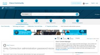 Unity Connection administration passwor... - Cisco Community