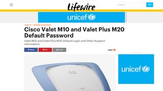 Cisco Valet M10/M20 Default Password and Support Info - Lifewire