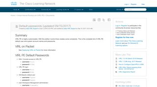 Default passwords (updated 09/15/2017) - 30161 - The Cisco ...