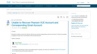 Unable to Recover Pearson VUE Account and Corresponding Email ...