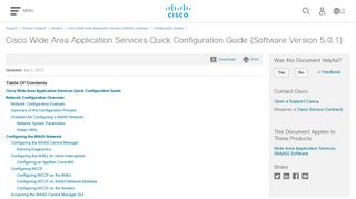 Cisco Wide Area Application Services Quick Configuration Guide ...