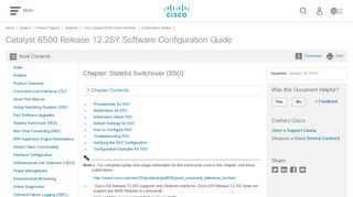 Stateful Switchover (SSO) - Cisco