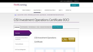 CISI Investment Operations Certificate (IOC) - Fitch Learning